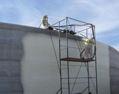 3,1,01 Nástřik tvrdé PUR pěny na betonovou stěnu fermentoru