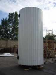 obr. 6.1.2 opláštění nádrže trapézovým plechem (druhý plášť)